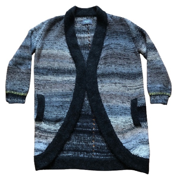 NWOT New ZADIG & VOLTAIRE Yuno Pa Multicolor Striped Open Front Cardigan Medium - Picture 11 of 15